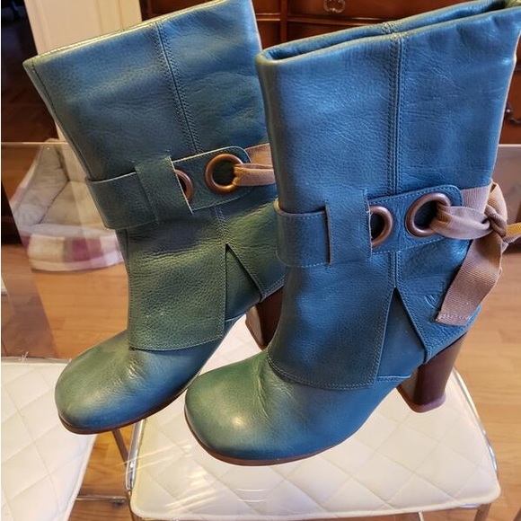 Fluevog Sopranos turquoise-green - Picture 3 of 7